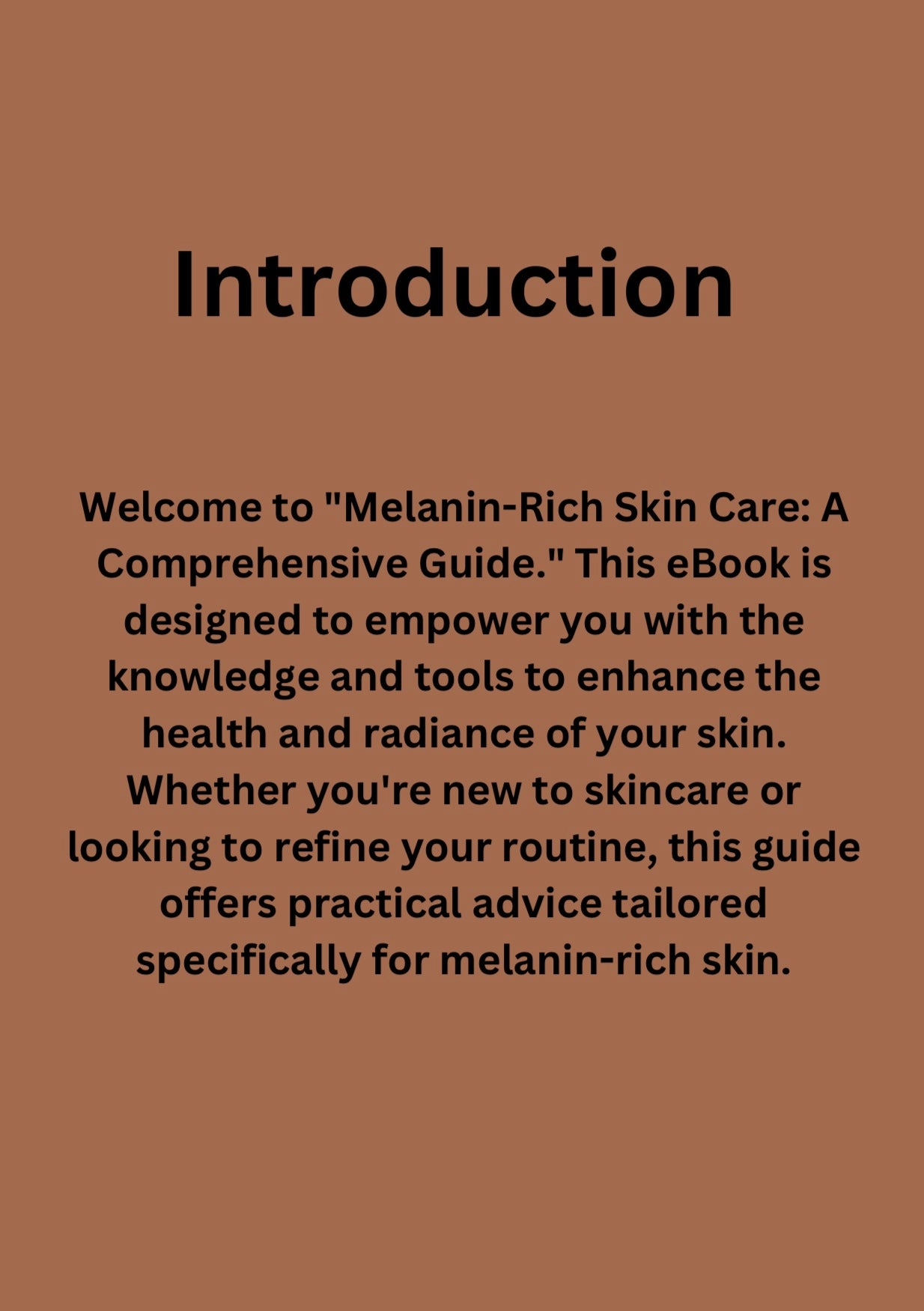 E-book Melanin Skin Care Routine Guide *See Results in 1 Week*